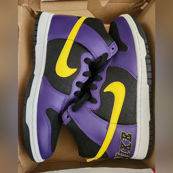 nike dunk high premium lakers